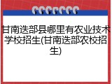 甘南迭部县哪里有农业技术学校招生(甘南迭部农校招生)