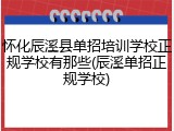 怀化辰溪县单招培训学校正规学校有那些(辰溪单招正规学校)