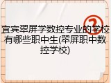 宜宾翠屏学数控专业的学校有哪些职中生(翠屏职中数控学校)
