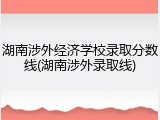湖南涉外经济学校录取分数线(湖南涉外录取线)