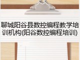 聊城阳谷县数控编程教学培训机构(阳谷数控编程培训)