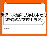 武汉市交通科技学校中考分数线(武汉交校中考线)
