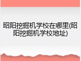 昭阳挖掘机学校在哪里(昭阳挖掘机学校地址)
