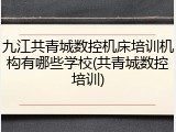 九江共青城数控机床培训机构有哪些学校(共青城数控培训)