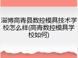 淄博高青县数控模具技术学校怎么样(高青数控模具学校如何)