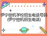 伊宁挖机学校招生电话号码(伊宁挖机招生电话)