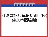 红河建水县单招培训学校(建水单招培训)