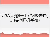 定结县挖掘机学校哪家强(定结挖掘机学校)