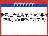 武汉江岸正规单招培训学校在哪(武汉单招培训学校)