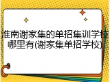 淮南谢家集的单招集训学校哪里有(谢家集单招学校)
