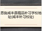 恩施咸丰县精品补习学校地址(咸丰补习校址)