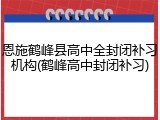 恩施鹤峰县高中全封闭补习机构(鹤峰高中封闭补习)