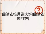 曲靖农校月饼大饼(曲靖农校月饼)