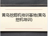 黄岛挖掘机培训基地(黄岛挖机培训)