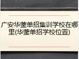 广安华蓥单招集训学校在哪里(华蓥单招学校位置)