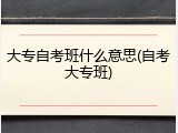 大专自考班什么意思(自考大专班)