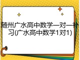 随州广水高中数学一对一补习(广水高中数学1对1)