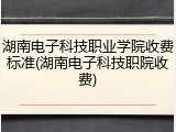 湖南电子科技职业学院收费标准(湖南电子科技职院收费)