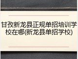 甘孜新龙县正规单招培训学校在哪(新龙县单招学校)