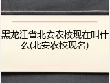 黑龙江省北安农校现在叫什么(北安农校现名)