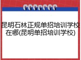 昆明石林正规单招培训学校在哪(昆明单招培训学校)