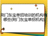 荆门东宝单招培训的机构有哪些(荆门东宝单招机构)