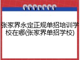 张家界永定正规单招培训学校在哪(张家界单招学校)