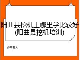 阳曲县挖机上哪里学比较好(阳曲县挖机培训)