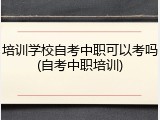 培训学校自考中职可以考吗(自考中职培训)