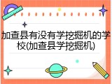 加查县有没有学挖掘机的学校(加查县学挖掘机)