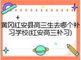 黄冈红安县高三生去哪个补习学校(红安高三补习)