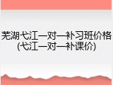 芜湖弋江一对一补习班价格(弋江一对一补课价)