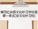 黄冈红安县文化补习学校是哪一家(红安文化补习校)