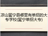 凉山冕宁县哪里有单招的大专学校(冕宁单招大专)