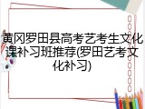 黄冈罗田县高考艺考生文化课补习班推荐(罗田艺考文化补习)