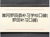 黄冈罗田县补习学校口碑(罗田补习口碑)