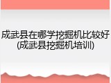 成武县在哪学挖掘机比较好(成武县挖掘机培训)