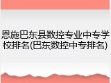 恩施巴东县数控专业中专学校排名(巴东数控中专排名)