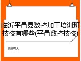 临沂平邑县数控加工培训班技校有哪些(平邑数控技校)