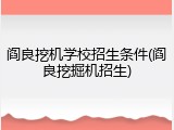 阎良挖机学校招生条件(阎良挖掘机招生)