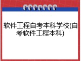 软件工程自考本科学校(自考软件工程本科)