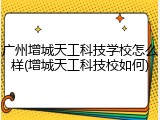 广州增城天工科技学校怎么样(增城天工科技校如何)