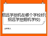 招远学挖机在哪个学校好(招远学挖掘机学校)
