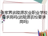 张家界武陵源农业职业学校要求高吗(武陵源农校要求高吗)