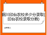 铜川印台农校多少分录取(印台农校录取分数)