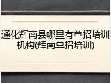 通化辉南县哪里有单招培训机构(辉南单招培训)