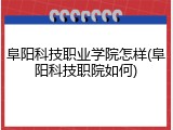 阜阳科技职业学院怎样(阜阳科技职院如何)