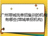 广州增城找单招集训的机构有哪些(增城单招机构)