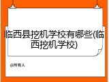 临西县挖机学校有哪些(临西挖机学校)