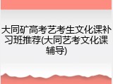 大同矿高考艺考生文化课补习班推荐(大同艺考文化课辅导)